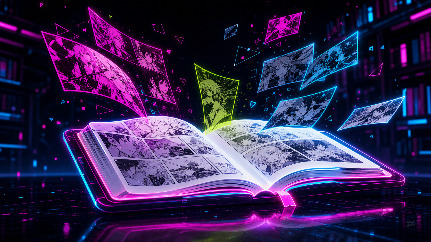 Manga digital con páginas holográficas